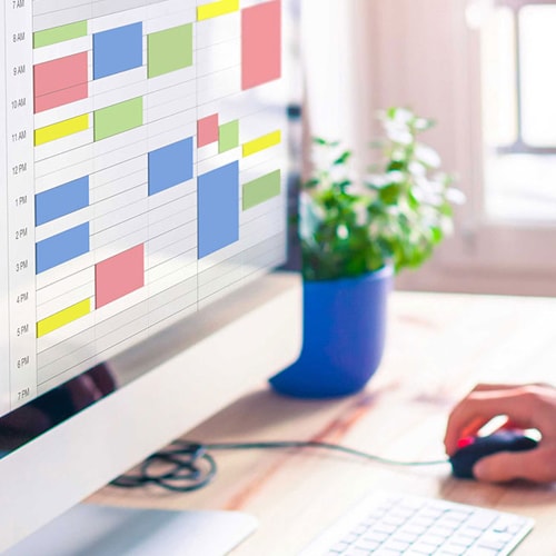 Agenda mostrada en una computadora
